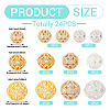 24Pcs Rack Plating Brass Pave Clear Cubic Zirconia Beads KK-TA0002-59-4