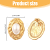 1 Pair ABS Plastic Pearl Oval Stud Earrings EJEW-FI0002-21-2