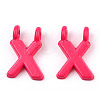 Rack Plating Spray Painted Alloy 2-Loop Link Pendants PALLOY-N176-01X-2