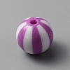Opaque Acrylic Striped Beads SACR-WH0009-10C-1