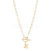 304 Stainless Steel Letter Pendant Necklaces NJEW-LP0001-52K-G-1
