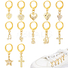 12Pcs Brass Micro Pave Clear Cubic Zirconia Shoes Charms HJEW-PH02500-1