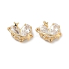 Brass Pave Cubic Zirconia Beads KK-A286-19G-01-1