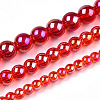 Electroplate Transparent Glass Beads Strands X-GLAA-T032-T8mm-AB09-4