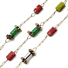Handmade 304 Stainless Steel Natural Imperial Jasper Column Link Chains CHS-L032-04G-1