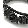 PU Imitation Leather Cord Triple Layer Multi-strand Bracelets BJEW-P329-05A-EB-2