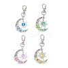 Synthetic Moonstone & Alloy Moon Sun Pendant Decorations HJEW-JM04647-2