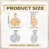 2Pcs 2 Colors 304 Stainless Steel Pendants STAS-LP0004-32-2