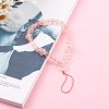 Frosted Round Spray Painted Glass Beaded Mobile Straps HJEW-JM00467-03-5