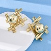 Woven Rhombus with Round Brass Stud Earrings EJEW-R025-02G-3