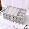 Plastic Jewerly Organizer Case with 3 Velvet Drawers PW-WG81225-01-1