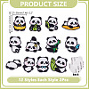 24Pcs 12 Styles Panda Computerized Embroidery Cloth Iron on/Sew on Patches DIY-AR0004-65-2