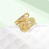 304 Stainless Steel Open Cuff Rings for Women RJEW-K309-05G-2