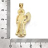 Brass Micro Pave Cubic Zirconia Shell Pendants KK-D328-06G-3