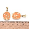 304 Stainless Steel & Enamel & ABS Imitation Pearl Pendants STAS-T072-90A-G-3
