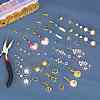 8 Pair 2 Color Flat Round Brass Micro Pave Cubic Zirconia Stud Earring Findings ZIRC-SZ0005-03-4