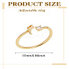 1Pc Letter Brass Rhinestone Open Cuff Rings for Women AJEW-LP0004-47F-G-2