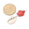 Natural Mixed Cowrie Shell Pendants PALLOY-JF03861-3