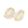 Electroplate and Golden Metal Enlaced Glass Beads EGLA-T029-01F-2