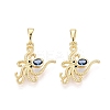 Brass Micro Pave Cubic Zirconia Pendants KK-Q073-09G-1