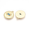 Brass Pave Cubic Zirconia Pendants KK-T074-58G-2