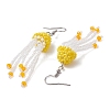 304 Stainless Steel Glass Seed Beaded Jellyfish Dangle Earrings EJEW-MZ00435-6