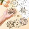 12Pcs 6 Styles Wood Cup Mats AJEW-CJ0001-37-4