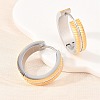 304 Stainless Steel Two Tone Hoop Earrings EJEW-L307-02GP-2