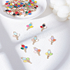 36Pcs 6 Colors Alloy Enamel Pendants ENAM-LP0002-43-1