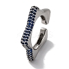 Rack Plating Star Brass Cubic Zirconia Open Cuff Rings for Women RJEW-S242-02P-A-2