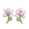 Handmade Glass Beaded Woven Cabochons GLAA-C028-01E-2