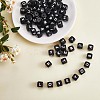 20Pcs Black Cube Letter Silicone Beads 12x12x12mm Square Dice Alphabet Beads with 2mm Hole Spacer Loose Letter Beads for Bracelet Necklace Jewelry Making JX433L-1
