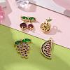 8Pcs 4 Style Real 18K Gold Plated Fruit Theme Brass Micro Pave Cubic Zirconia Pendants ZIRC-ZZ0001-06G-5