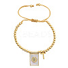 Adjustable Brass & Natural Shell Charm Bracelets MV3027-5