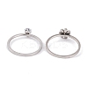 Flower 304 Stainless Steel Finger Ring Set for Women RJEW-C086-28-P-3