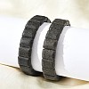 Rectangle Frosted Natural Lava Rock Bead Stretch Bracelets for Women Men BJEW-C097-03B-3