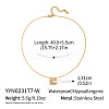 304 Stainless Steel Rhinestone Rectangle with Oval Pendant Necklaces KL1380-1-1