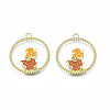 Autumn Theme Alloy Enamel Pendants ENAM-S115-195-2