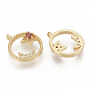 Brass Micro Pave Cubic Zirconia Charms KK-N216-28C-NF-2