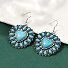 Alloy Synthetic Turquoise Dangle Earrings for Women EJEW-U053-11AS-1