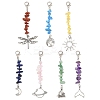 7Pcs Natural Gemstone & Glass & Alloy Pendant Decorations HJEW-YW00105-2