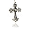 Alloy Rhinestone Cross Big Pendants TIBE-M001-167-2