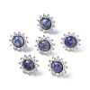 Gemstone Sun Stud Earrings with Cubic Zirconia EJEW-P209-01P-2