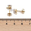 Ion Plating(IP) 304 Stainless Steel Cubic Zirconia Stud Earring Findings STAS-P373-06B-04-3