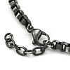 304 Stainless Steel Enamel Box Chain Anchor Link Bracelets for Women BJEW-G717-15B-3