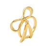 Bowknot Brass Finger Open Cuff Rings for Women RJEW-A048-28G-1