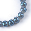 Electroplate Glass Beads Strands X-EGLA-Q062-8mm-E04-2