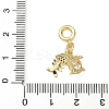 Brass Pave Clear Cubic Zirconia Sea Animals European Dangle Charms KK-I371-39G-03-3