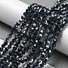 Opaque Solid Color Electroplate Glass Beads Strands EGLA-A039-P2mm-A17-4