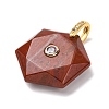 Natural Red Jasper Faceted Pendants G-B188-03G-04-2